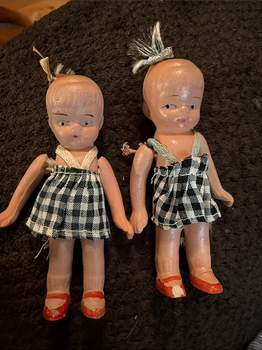 Vintage Japan Bisque Twin Dolls
